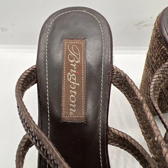 Brighton‎ Size 8.5 Brown Aspen 4" Platform Heel Open Toe Strappy Slip On Sandals - Picture 11 of 11